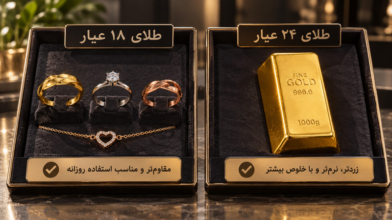 استفاده هر عیار در محصولات متفاوت